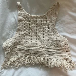 Crochet Knit Crop Shirt from Zara